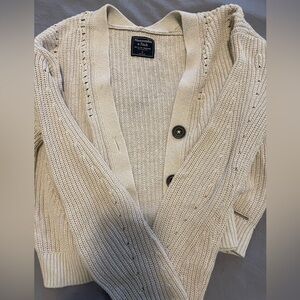 Abercrombie & Fitch Cream Cable Knit Cardigan